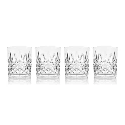 Acrylic|Dublin Glassware|Godinger Dublin Acrylic Clear Double Old Fashion, Set of 4