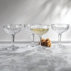 Martini & Coupes|Dublin Glassware|Godinger Dublin Champagne Coupe, Set of 4