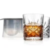 Dof & Highball|Dublin Glassware|Godinger Dublin Crystal 3 Piece Double Old Fashion Chiller Set