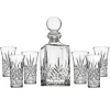 Decanter & Decanter Sets|Dublin Glassware|Godinger Dublin Crystal 7 Piece Spirits Decanter & Shot Glass Set