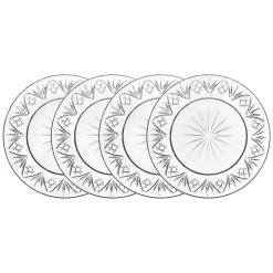 Salad Plates|Dublin Dining|Godinger Dublin Crystal Appetizer Plates, Set of 4