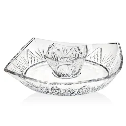 Specialty Serving|Serving Bowls|Godinger Dublin Crystal Chip & Dip Bowl