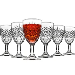 Wine & Champagne|Dublin Glassware|Godinger Dublin Crystal Cordial, Set of 6