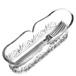 Dublin Kitchen|Flatware Caddies|Godinger Dublin Crystal Fork & Spoon Caddy