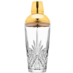 Barware Tools|Godinger Dublin Crystal Gold Martini Shaker