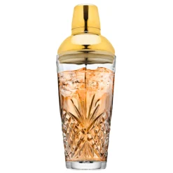 Barware Tools|Godinger Dublin Crystal Gold Martini Shaker