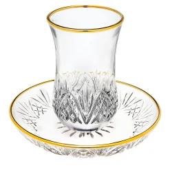 Kiddish Cups|Godinger Dublin Crystal Gold Rim Kiddush Set