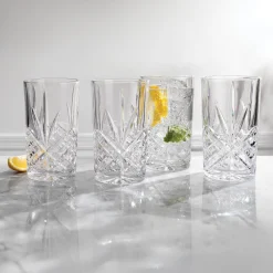 Dof & Highball|Dublin Glassware|Godinger Dublin Crystal Highball, Set of 4