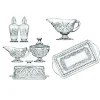 Serving Trays|Salt & Pepper|Godinger Dublin Crystal Hostess 6 Piece Set