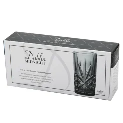 Dof & Highball|Dublin Glassware|Godinger Dublin Crystal Midnight Highball, Set of 4