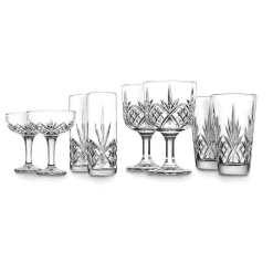 Martini & Coupes|Dublin Glassware|Godinger Dublin Crystal Mixology 8 Piece Glassware Set