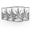 Dof & Highball|Dublin Glassware|Godinger Dublin Crystal Platinum Rim Double Old Fashion, Set of 4