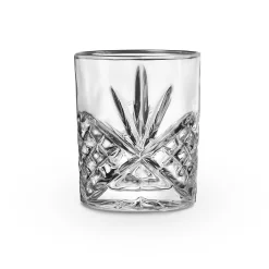 Dof & Highball|Dublin Glassware|Godinger Dublin Crystal Platinum Rim Double Old Fashion, Set of 4