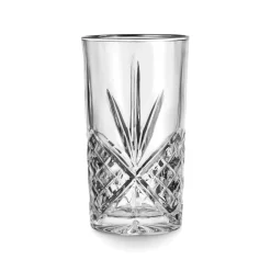 Dof & Highball|Dublin Glassware|Godinger Dublin Crystal Platinum Rim Highball, Set of 4