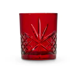 Dof & Highball|Dublin Glassware|Godinger Dublin Crystal Red Double Old Fashion, Set of 4