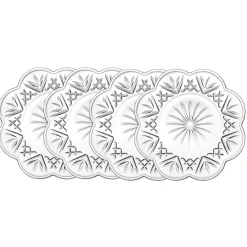 Appetizer Sets|Dublin Dining|Godinger Dublin Crystal Scalloped Canape Plate, Set of 4