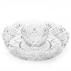Specialty Serving|Dublin Kitchen|Godinger Dublin Crystal Scalloped Mini Chip & Dip