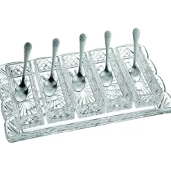 Serving Trays|Dublin Kitchen|Godinger Dublin Crystal Scalloped 11 Piece Serving Tray Set
