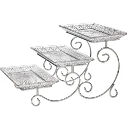 Specialty Serving|Dublin Kitchen|Godinger Dublin Crystal Three Tier Serving Stand