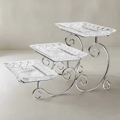 Specialty Serving|Dublin Kitchen|Godinger Dublin Crystal Three Tier Serving Stand
