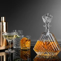 Decanter & Decanter Sets|Dublin Glassware|Godinger Dublin Crystal Triangle Decanter