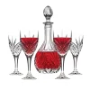 Decanter & Decanter Sets|Wine & Champagne|Godinger Dublin Crystal Wine Decanter 5 Piece Set