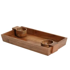 Specialty Serving|Godinger Elise Wood Chip & Dip