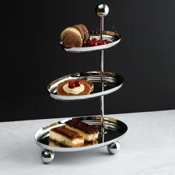 Specialty Serving|Godinger Ellipse 3 Tiered Serving Stand