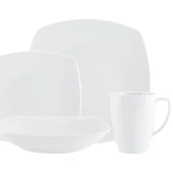 Everyday Dinnerware|Godinger Encarta Porcelain 16 Piece Dinnerware Set, Service for 4