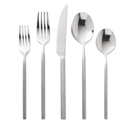 Flatware Sets|Godinger Esagono Matte 18/10 Stainless Steel 20 Piece Flatware Set, Service For 4