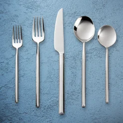 Flatware Sets|Godinger Esagono Mirrored 18/10 Stainless Steel 20 Piece Flatware Set, Service For 4