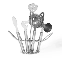 Barware Sets|Godinger Hammered 9 Piece Bar Tool Set
