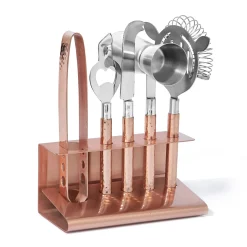 Barware Sets|Godinger Hammered Copper 9 Piece Bar Tool Set