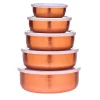 Kitchen Storage|Godinger Hammered Copper 5 Piece Storage Bowl Set