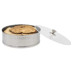 Kitchen Storage|Godinger Hammered Stainless Matzah Storage