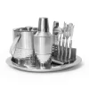 Barware Sets|Godinger Hammered Stainless Steel 9 Piece Bar Tool Set