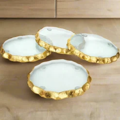 Coasters|Godinger Harper Gold Edge Coaster Set