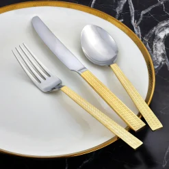 Flatware Sets|Godinger Harrington 18/10 Gold 20 Piece Flatware Set, Service For 4