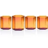 Dof & Highball|Godinger Helix Amber Double Old Fashion Glass, Set of 4