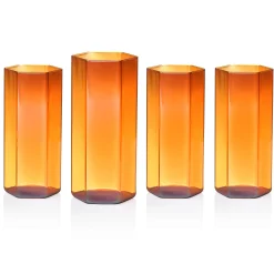 Dof & Highball|Godinger Helix Amber Highball, Set of 4