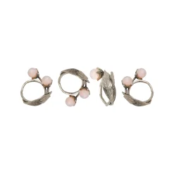 Napkin Rings|Godinger Hyaline Pink Napkin Ring Set