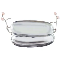 Specialty Serving|Godinger Hyaline Pink Two Tiered Serving Stand