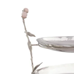 Specialty Serving|Godinger Hyaline Pink Two Tiered Serving Stand