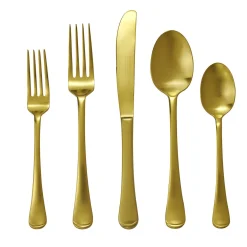 Flatware Sets|Godinger Infinity Satin Gold 18/0 Stainless Steel 20 Piece Flatware Set, Service For 4