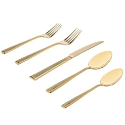 Flatware Sets|Godinger Ingot Gold 18/10 Stainless Steel 20 Piece Flatware Set, Service For 4