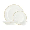 Fine Dinnerware|Godinger Inventure Gold Rim Porcelain 16 Piece Dinnerware Set, Service For 4