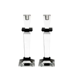 Candles & Candleholders|Godinger Jeru Black Tapered Candlestick Set