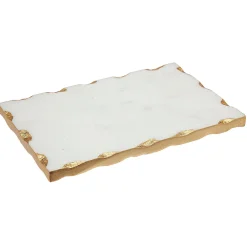 Serving & Cheese Boards|Godinger Lavi Marble Gold Organic Edge Small Rectangle Board
