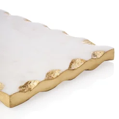 Serving & Cheese Boards|Godinger Lavi Marble Gold Organic Edge Small Rectangle Board