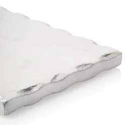 Serving & Cheese Boards|Godinger Lavi Marble Silver Organic Edge Small Rectangle Board